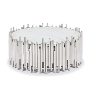 Klemenza Carrara Marble Chrome Coffee Table