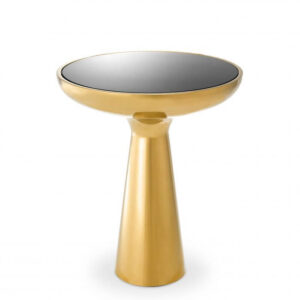 York Black Glass Gold Sidetable