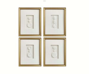 Grand Tour Greek White Intaglios Gold Framed Set