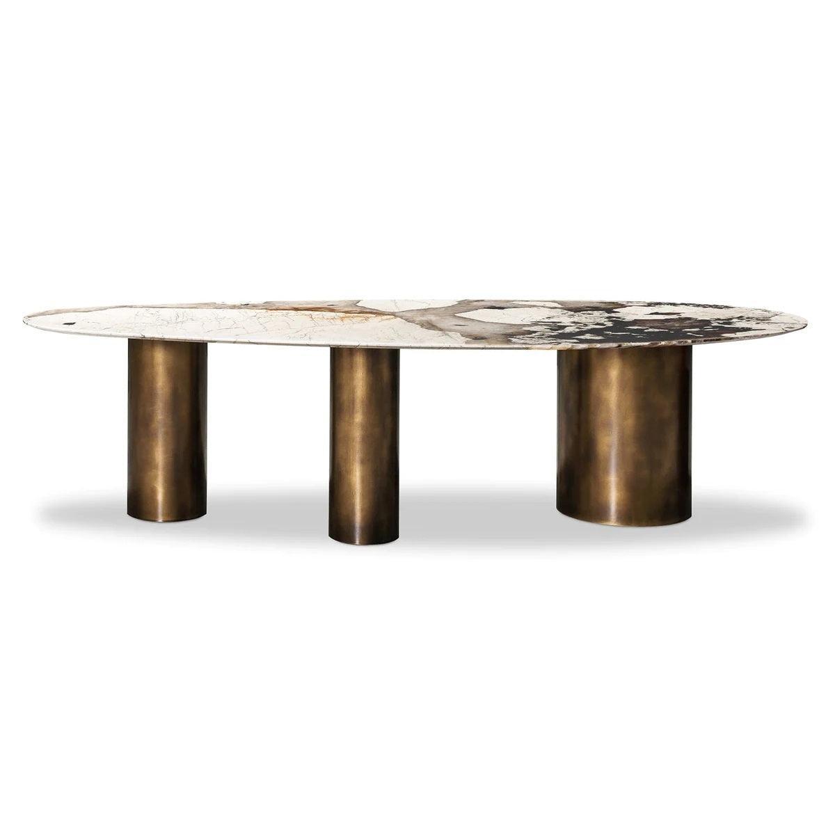 Patagonia Marble Brushed Brass Dining Table 290cm - Avant Garde Furniture - Designer Furniture Store & Luxury Home Decor