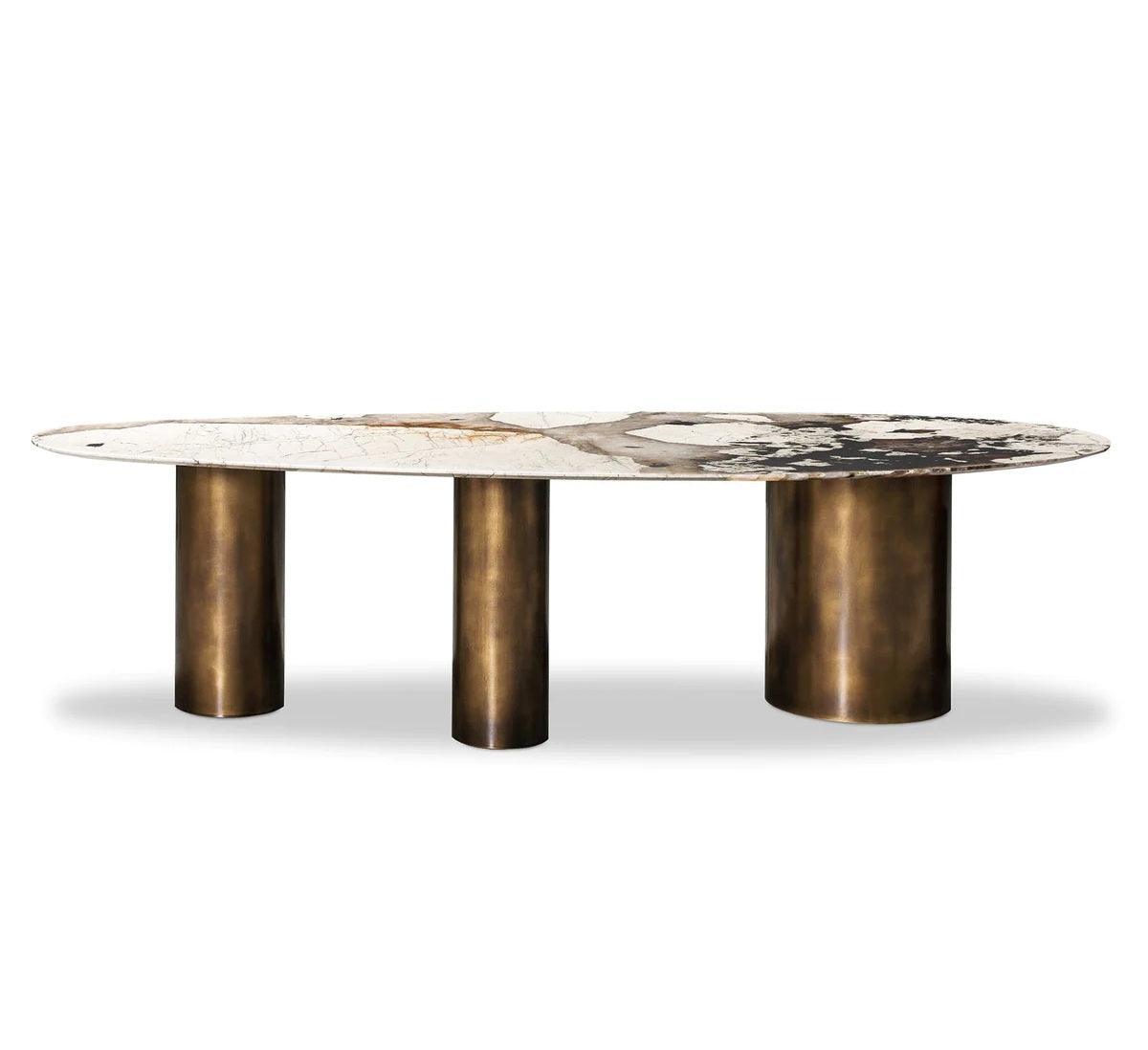 Patagonia Marble Brushed Brass Dining Table 290cm - Avant Garde Furniture - Designer Furniture Store & Luxury Home Decor