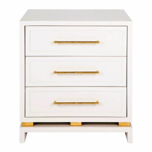 Pearl White Gold Large Bedside Table