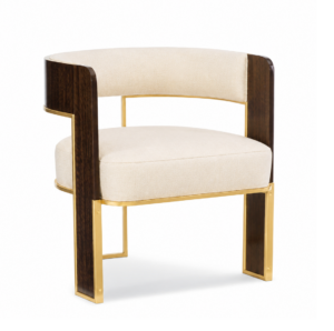 Streamline Cream Velvet Gold Chair