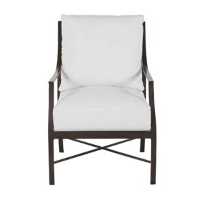 Seville White Linen Bronze Outdoor Armchair