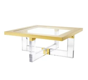 Trend Lucite Gold Square Coffee Table