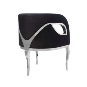 Chandra Black Velvet Nickel Armchair