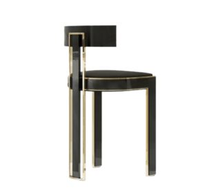 Neoclassic Gold Black Velvet Counter Stool