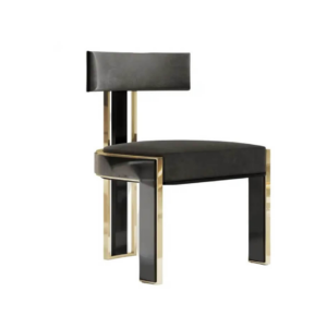 Neoclassic Gold Black Velvet Dining Chair