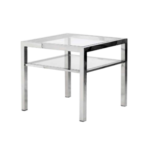 Display Chrome Glass Sidetable