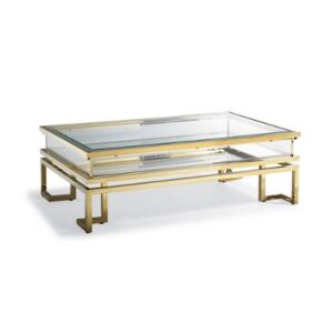 Halston Gold Glass Display Large Coffee Table