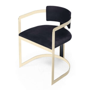 Neo Gold Black Velvet Dining Chair
