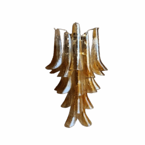 Demilune Amber Glass Brass Wall Light