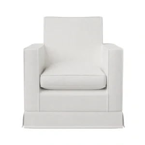 Modern white armchair with clean lines