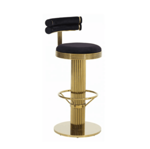 Avant Black Velvet Brass Counter Stool