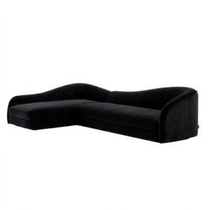 Bergerac Black Velvet Sofa 315cm