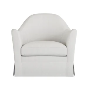 Modern white chair with curved backrest