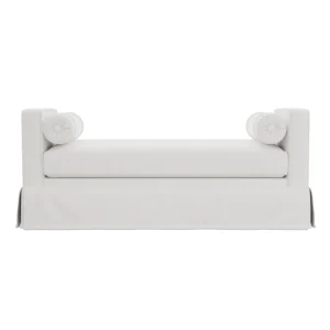 Orlando White Linen Skirt Bench