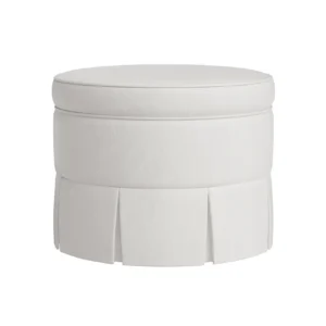 White round ottoman with skirted design