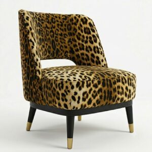 Cavalli Leopard Velvet Gold Chair