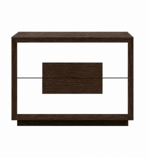 Parker Brown Oak Mirror Bedside Table