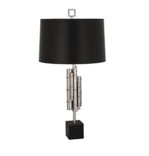 Rivage Nickel Table Lamp with Black Linen Shade