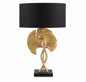 Palmor Antique Brass Lamp with Black Shade