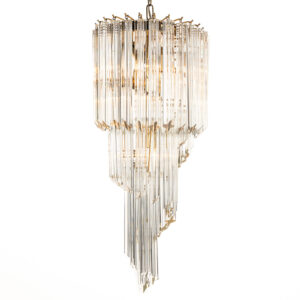Murano Crystal Brass Large Chandelier