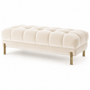 Savona Cream Velvet Brass Bench