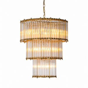 Missoni Crystal Brass Chandelier