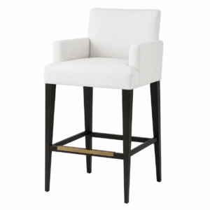 Atelier White Linen Oak Counter Stool