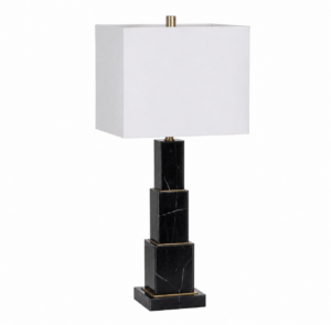 Skyscraper Nero Marble Brass Table Lamp