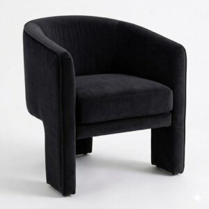 Halston Black Velvet Dining Chair
