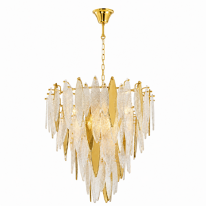 Azure Smoked Glass Brass Chandelier