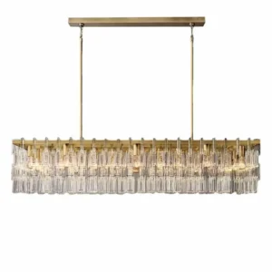 Phantom Crystal Glass Brass Linear Chandelier