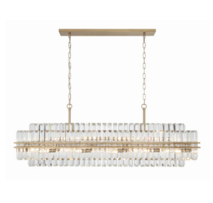 Eloise Brushed Brass Crystal Linear Chandelier