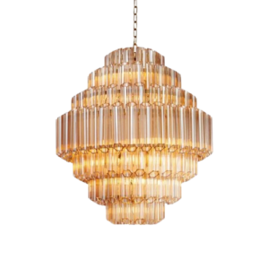 Luxor Amber Glass Large Chandelier