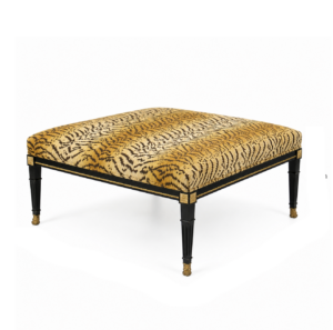 Draper Tiger Velvet Black Ottoman