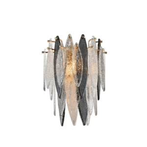 Azure Smoked Glass Brass Wall Light