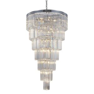 Monaco Crystal Nickel Large Chandelier