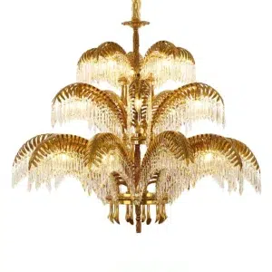 Palmier Crystal Brass Large Chandelier