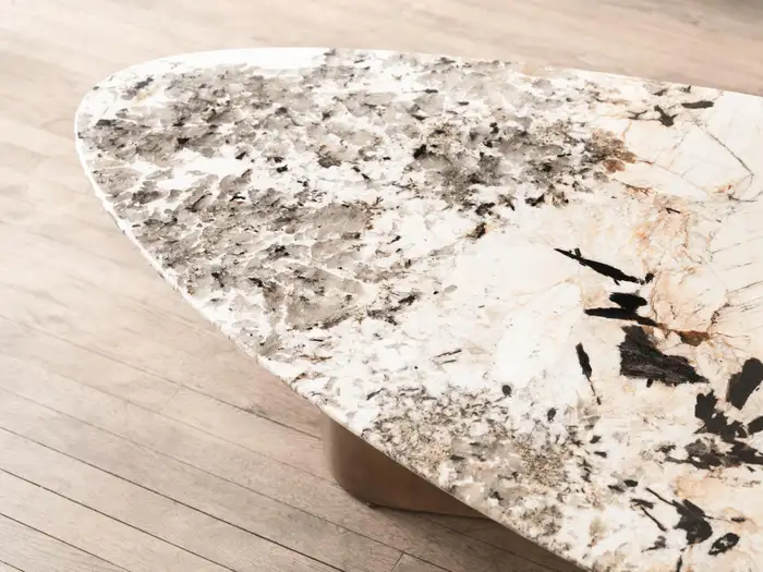 Lagos Patagonia Marble Antique Brass Dining Table 290cm - Image 2