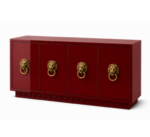 Eros Rouge Lacquer Buffet Brass 200cm
