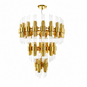 Osiris Crystal Brass Large Chandelier