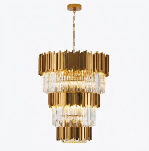 Waterford Crystal Brass Chandelier
