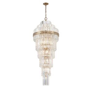 Eloise Brushed Brass Crystal Large Chandelier