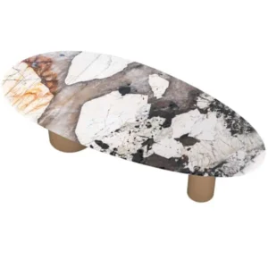 Lagos Patagonia Marble Brass Coffee Table