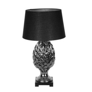 Moreton Nickel Pineapple Lamp with Black Silver Shade