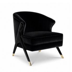 Castler Black Velvet Gold Chair