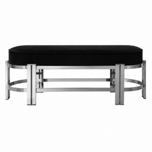 Castro Black Velvet Nickel Bench