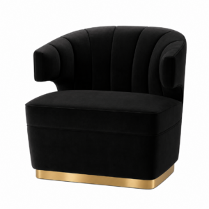 Dorsett Black Velvet Brass Chair